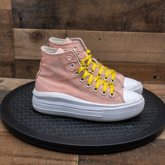 CONVERSE ALL STAR MOVE HI PLATFORM WOMENS ATHLETIC SHOES PINK CTAS RETRO SIZE 6 - Picture 9 of 9